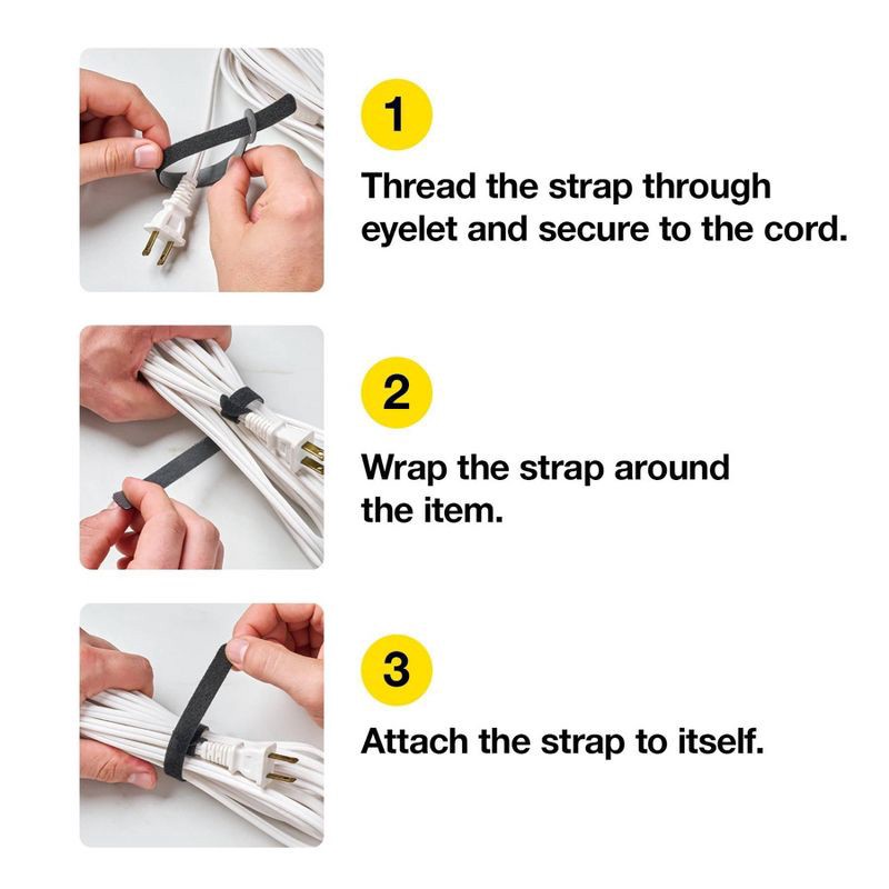 slide 6 of 6, Wrap-It 25pk Self-Gripping Cable Ties 9"x0.5" Muted, 25 ct