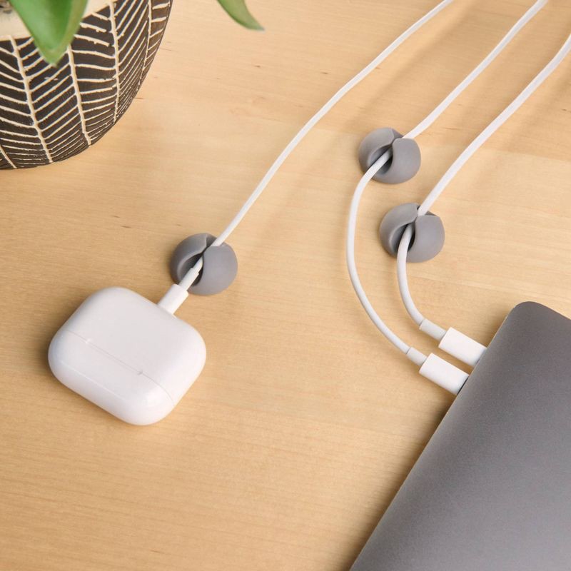 slide 2 of 4, Wrap-It 10pk Cable Clips Single Charcoal Gray, 10 ct