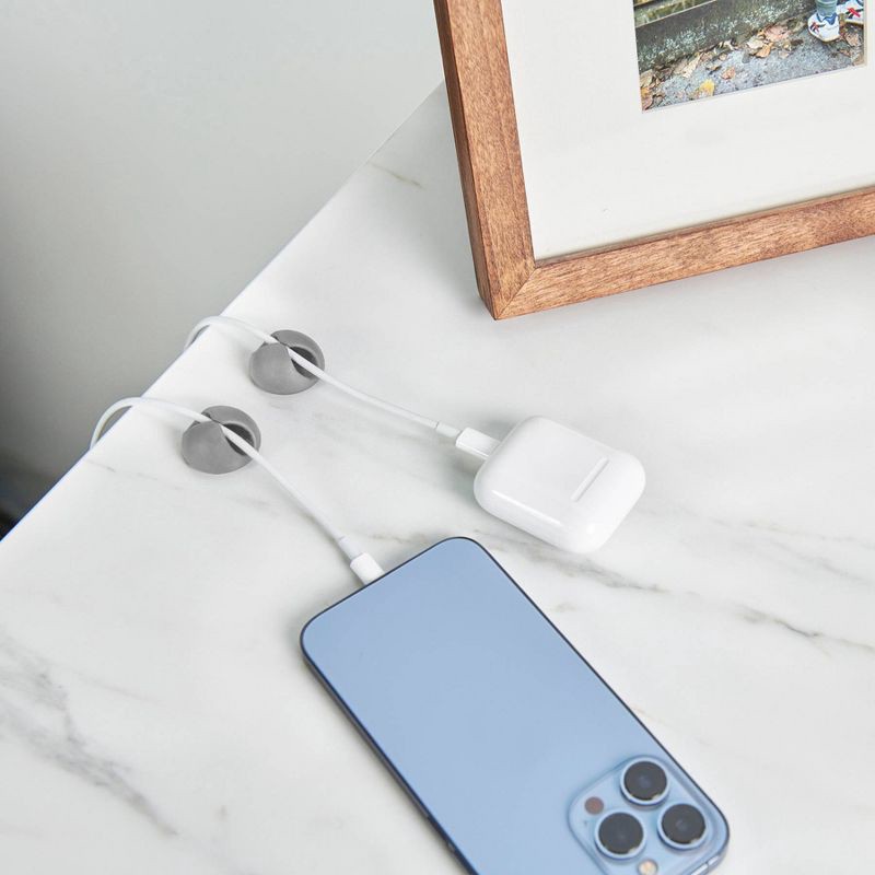 slide 3 of 4, Wrap-It 10pk Cable Clips Single Charcoal Gray, 10 ct