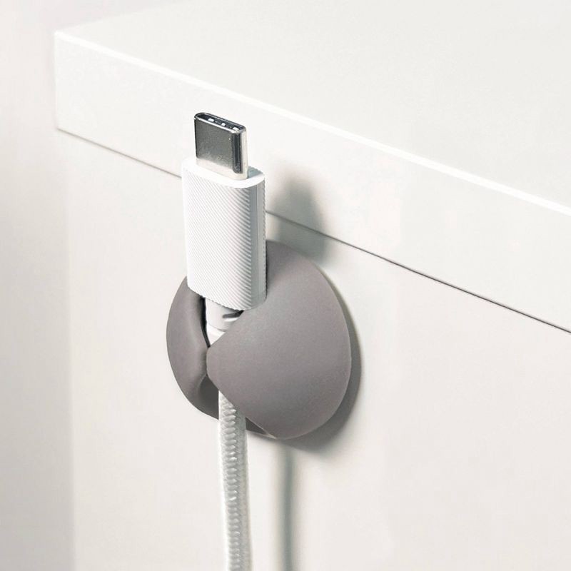 slide 4 of 4, Wrap-It 10pk Cable Clips Single Charcoal Gray, 10 ct