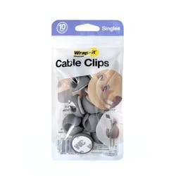 Wrap-It 10pk Cable Clips Single Charcoal Gray