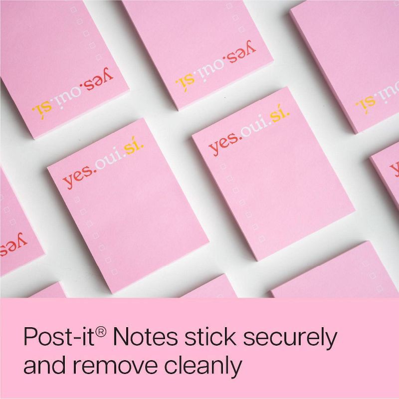 slide 3 of 6, Post-it Yes, Oui, Si Sticky Notes 50 Sheets, 1 ct