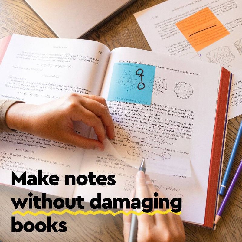 slide 9 of 11, Post-it 3"x6" Transparent Sticky Notes 36 Sheets, 36 ct