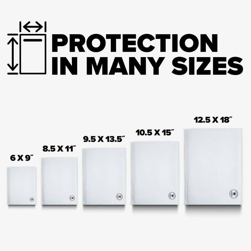 slide 4 of 9, Scotch 10.5"x15" Poly Bubble Mailer White, 1 ct