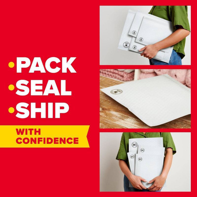 slide 7 of 9, Scotch 10.5"x15" Poly Bubble Mailer White, 1 ct