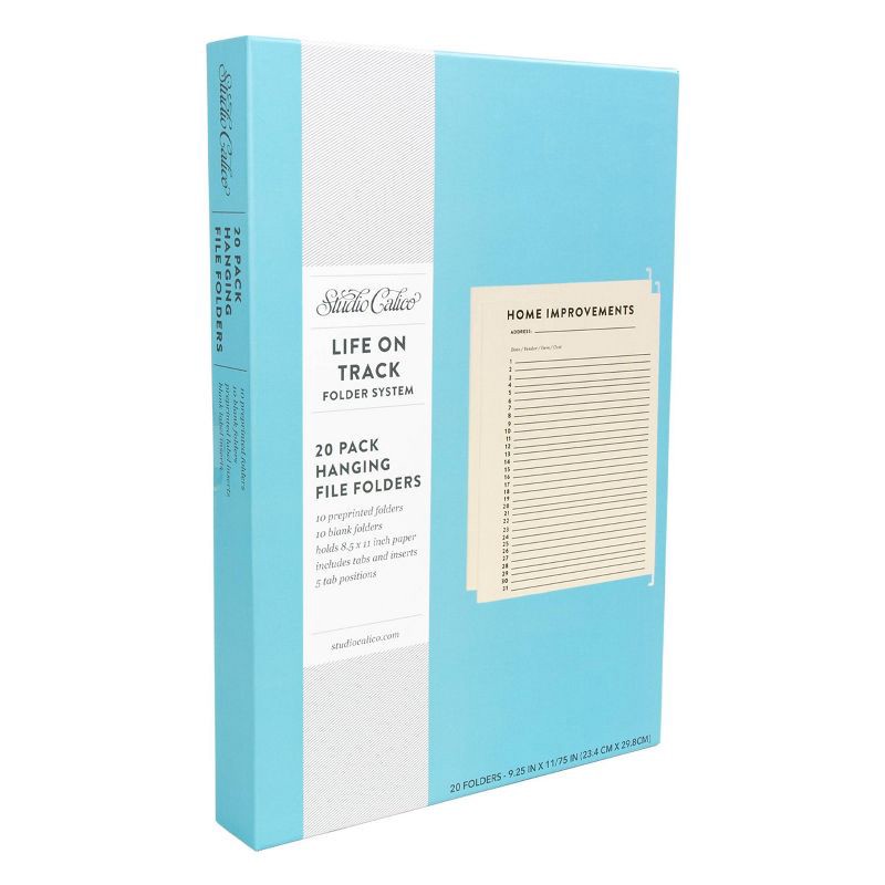 slide 1 of 10, Studio Calico 20pk Life on Track Hanging File Folder System, 20 ct