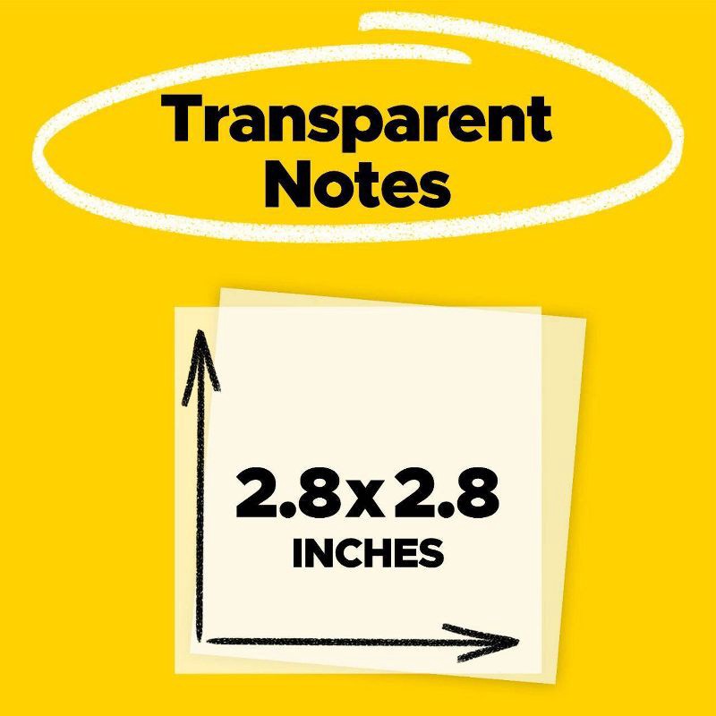 slide 2 of 11, Post-it 3"x3" Transparent Sticky Notes 2pk, 2 ct