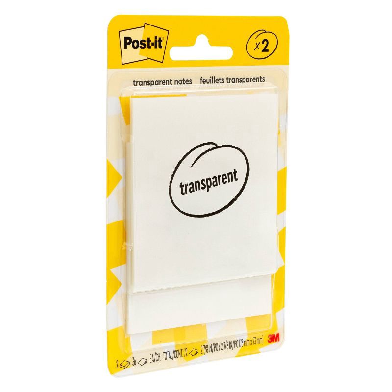 slide 11 of 11, Post-it 3"x3" Transparent Sticky Notes 2pk, 2 ct