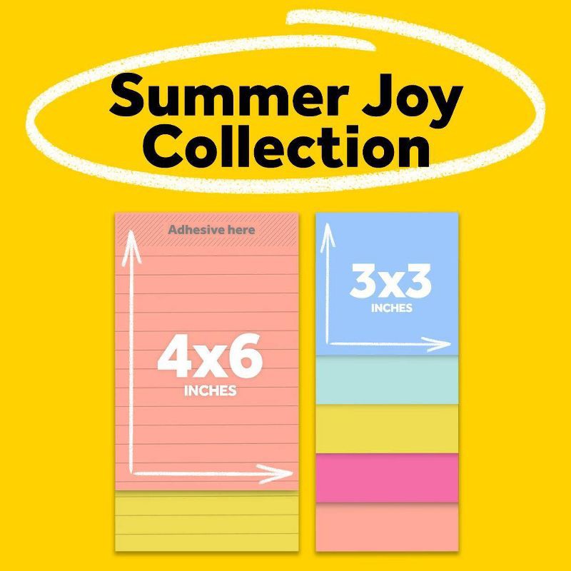 slide 3 of 12, Post-it Summer Joy Super Sticky Notes 7pk, 7 ct