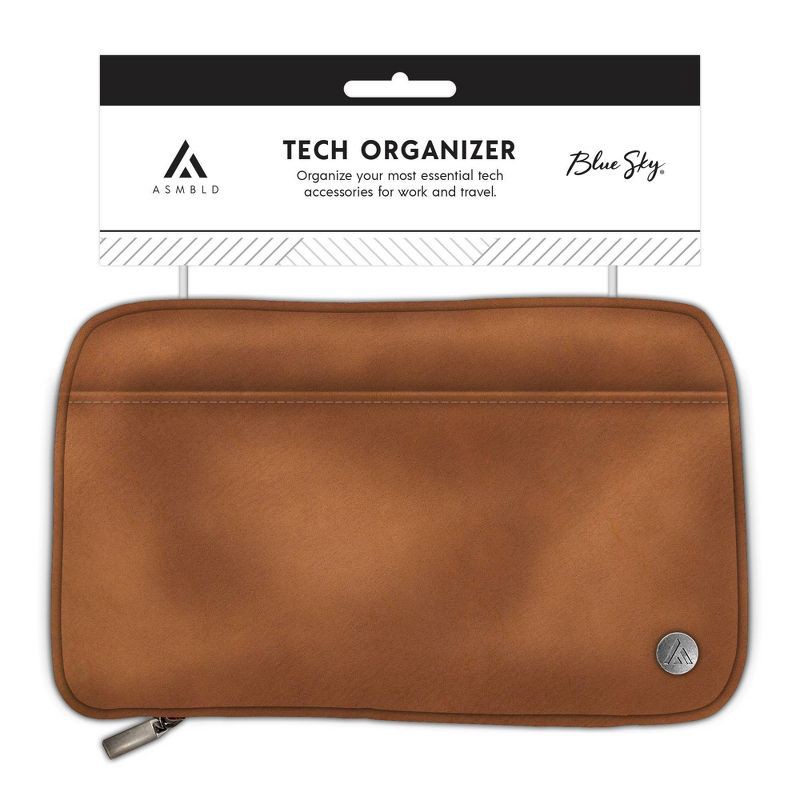 slide 2 of 5, ASMBLD Faux Leather Tech Organizer Tan, 1 ct