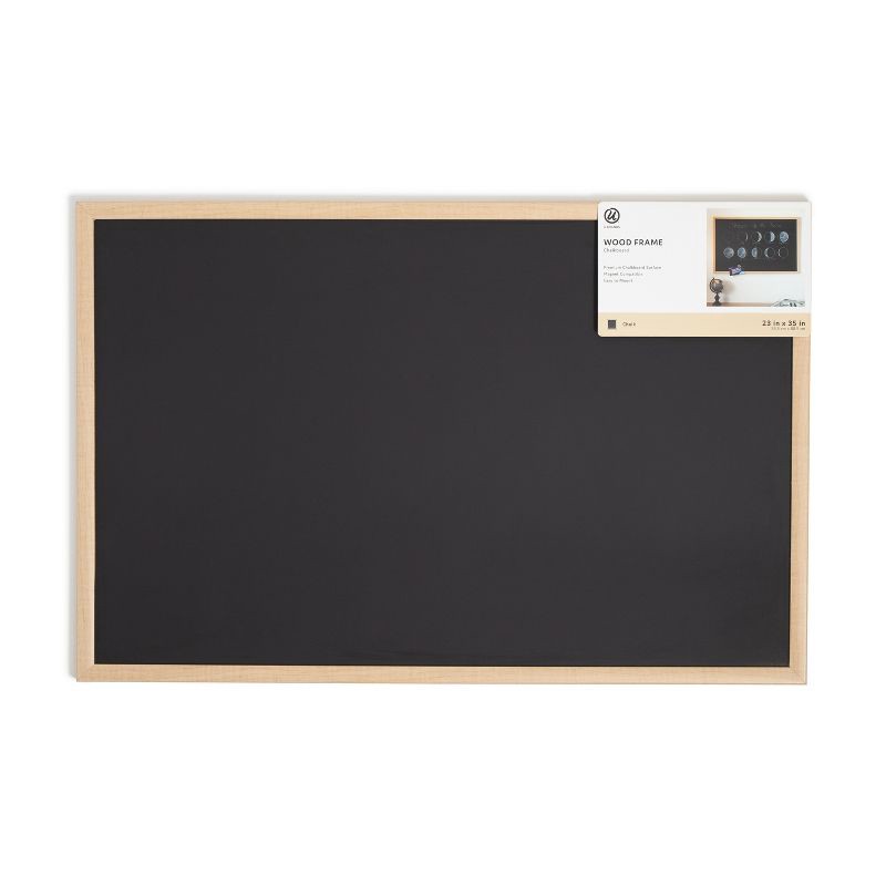slide 3 of 6, U Brands 23"x35" MDF Slope Frame Magnetic Chalkboard Birch, 1 ct