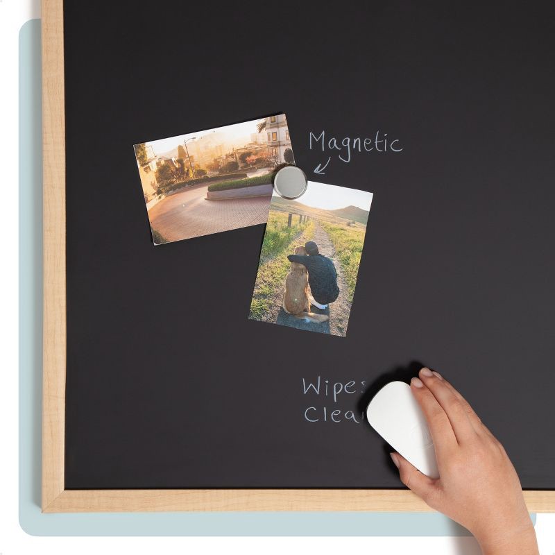 slide 4 of 6, U Brands 23"x35" MDF Slope Frame Magnetic Chalkboard Birch, 1 ct