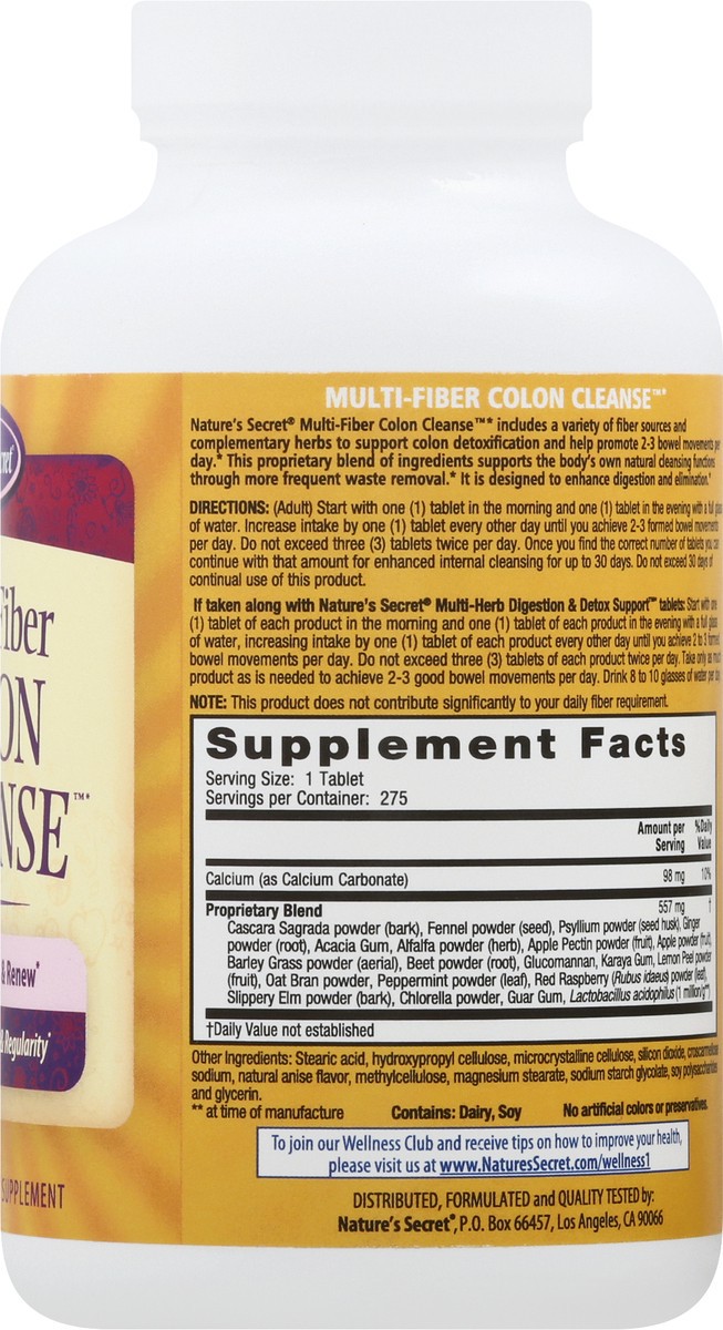 slide 10 of 12, Nature's Secret Multi-Fiber Tablets Colon Cleanse 275 ea, 275 ct