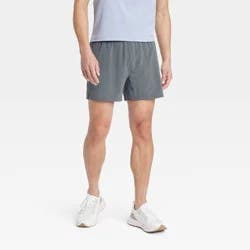 Men's Active Light Unlined Run Shorts 5" - All In Motion™ Dark Gray S: Recycled Polyester, Spandex, Moisture Wicking, Quick Drying