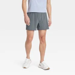 Men's Active Light Unlined Run Shorts 5" - All In Motion™ Dark Gray L: Recycled Polyester, Spandex, Moisture Wicking, Quick Drying