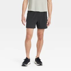 Men's Active Light Unlined Run Shorts 5" - All In Motion™ Black M: Recycled Polyester, Spandex, Moisture Wicking, Quick Drying