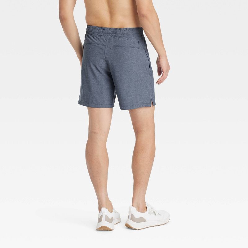 slide 2 of 3, Men's 8" Everyday Woven Shorts - All In Motion™ Navy Blue L: Moisture Wicking, Quick Dry, Zippered Pocket, 1 ct