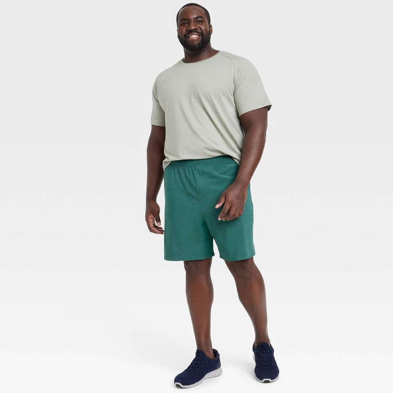 slide 3 of 3, Men's 8" Everyday Woven Shorts - All In Motion™ Moss Green XXL: Moisture Wicking, Quick Dry, Zippered Pocket, 1 ct