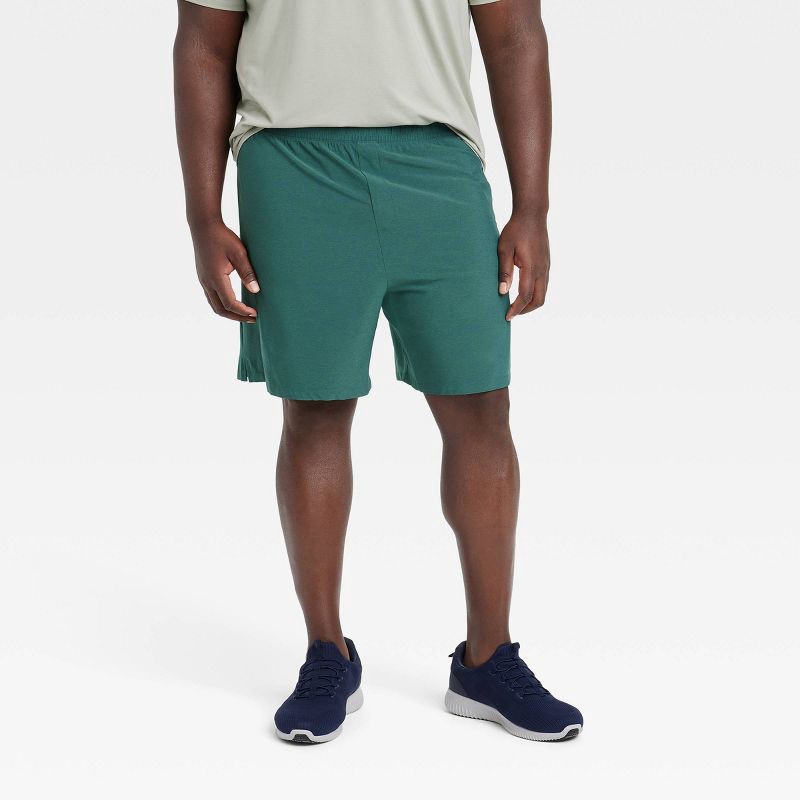 slide 1 of 3, Men's 8" Everyday Woven Shorts - All In Motion™ Moss Green XXL: Moisture Wicking, Quick Dry, Zippered Pocket, 1 ct