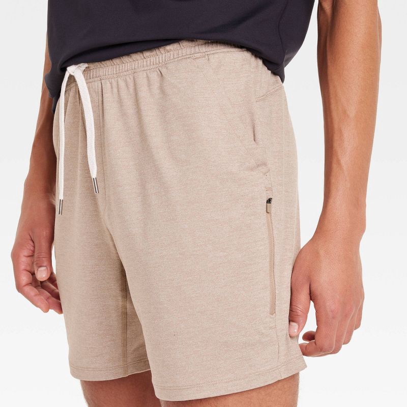 slide 3 of 3, Men's 7" Soft Stretch Shorts - All In Motion™ Tan M, 1 ct