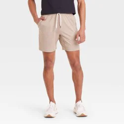 Men's 7" Soft Stretch Shorts - All In Motion™ Tan XXL: Recycled Polyester, Spandex, UPF 50+