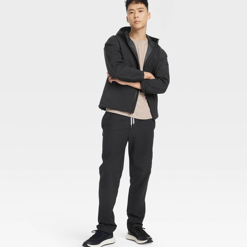 slide 3 of 3, Men's 360 Lifestyle Drawstring Pants - All In Motion Black S: Moisture Wicking, Quick Dry, UPF 50+, Recycled Polyester, 1 ct