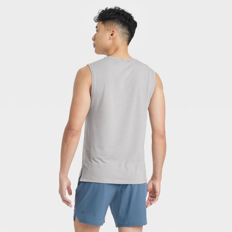 slide 2 of 3, Men's Sleeveless Performance T-Shirt - All In Motion™ Light Gray XXL: Moisture Wicking, Quick Dry, Top, 1 ct