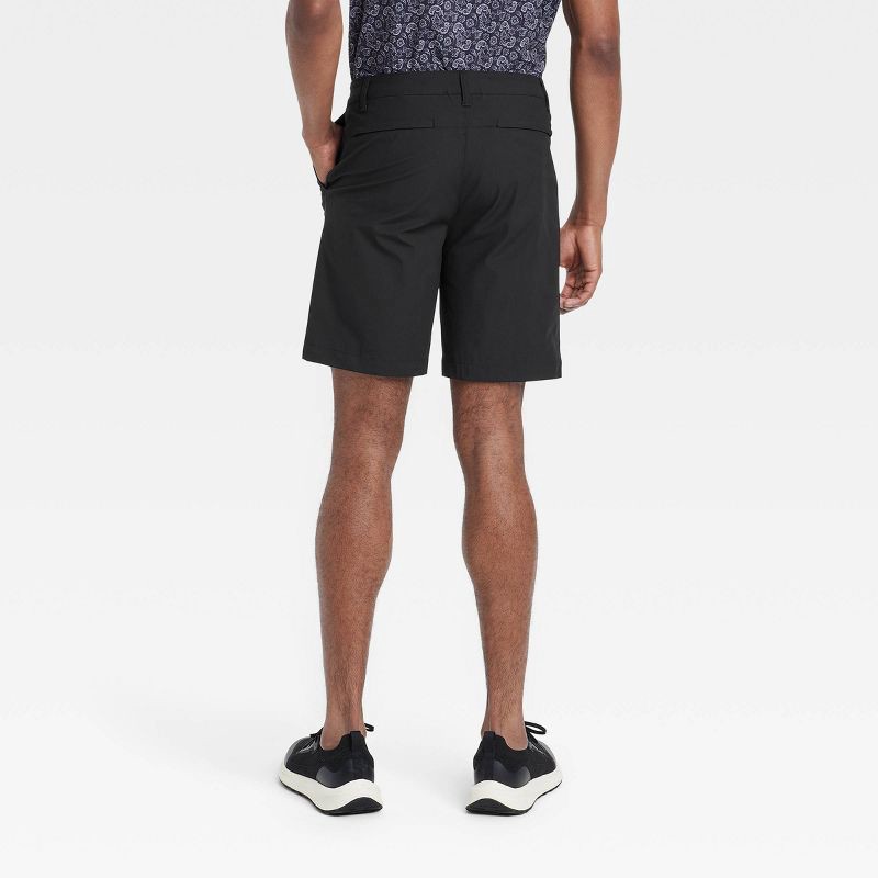 slide 2 of 3, Men's 8" Golf Shorts - All In Motion™ Black 32: Moisture Wicking, Quick Dry, Zippered Pocket, 1 ct