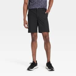 Men's 8" Golf Shorts - All In Motion™ Black 38: Moisture Wicking, Quick Dry, Zippered Pocket
