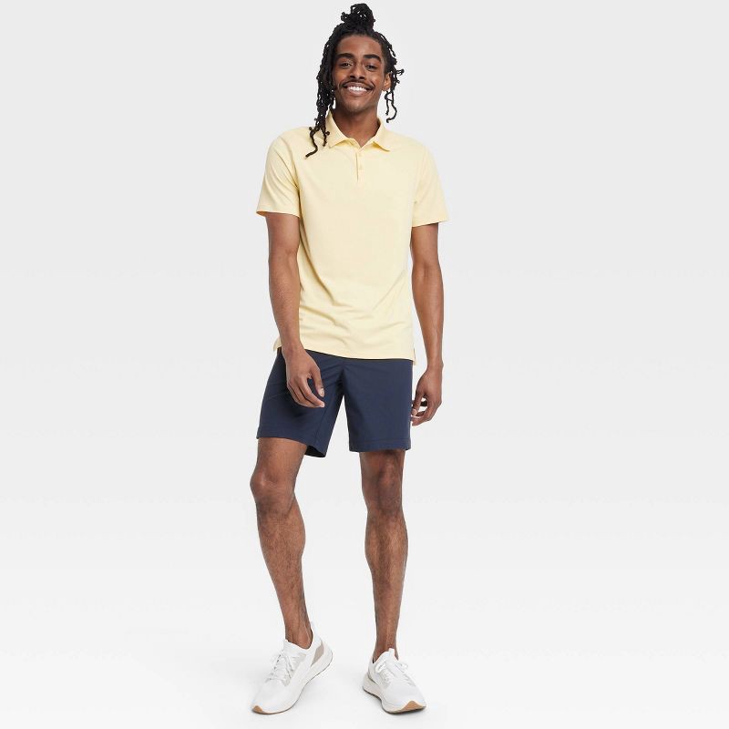 slide 3 of 3, Men's 8" Golf Shorts - All In Motion™ Navy Blue 38: Moisture Wicking, Quick Dry, Zippered Pocket, Belt Loops, 1 ct