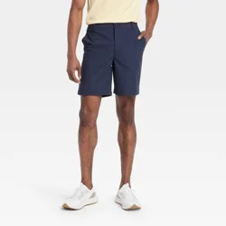 Men's 8" Golf Shorts - All In Motion™ Navy Blue 38: Moisture Wicking, Quick Dry, Zippered Pocket, Belt Loops