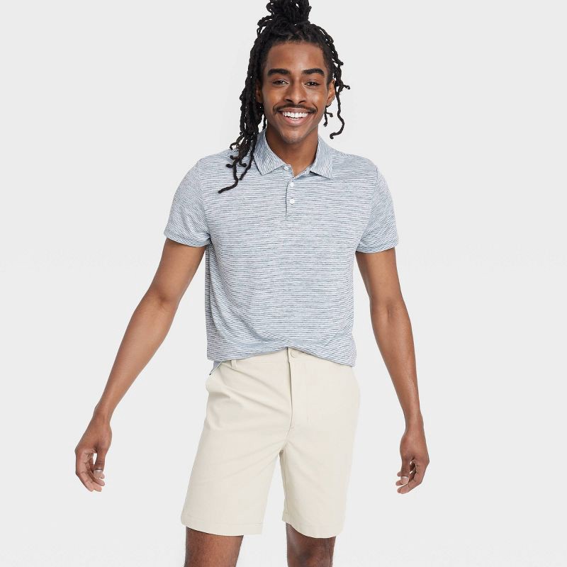 slide 3 of 3, Men's 8" Golf Shorts - All In Motion™ Almond 34: Moisture Wicking, Quick Dry, Zippered Pocket, 1 ct
