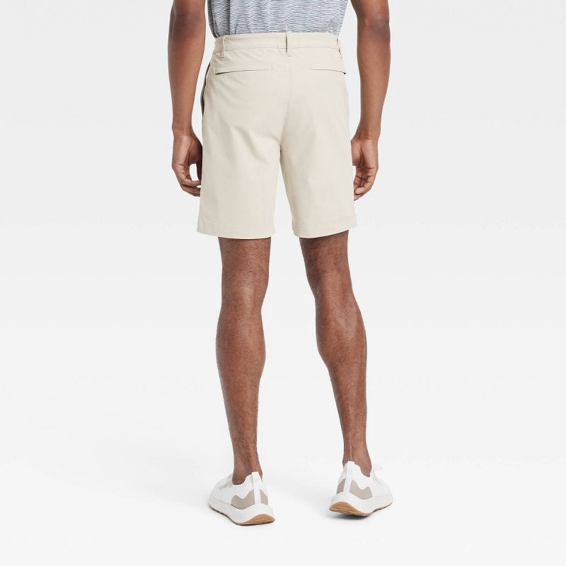slide 2 of 3, Men's 8" Golf Shorts - All In Motion™ Almond 40: Moisture Wicking, Quick Dry, Zippered Pocket, 1 ct