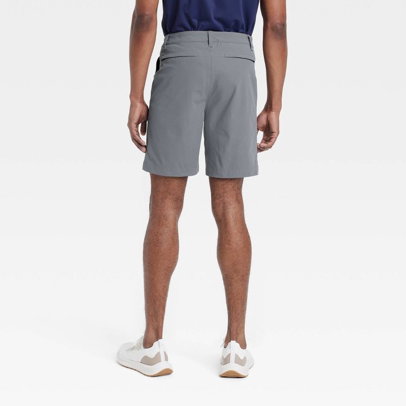 slide 2 of 3, Men's 8" Golf Shorts - All In Motion™ Dark Gray 34: Moisture Wicking, Quick Dry, Zippered Pocket, 1 ct