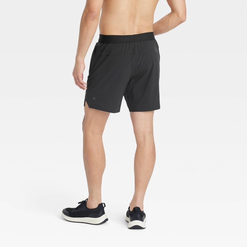 slide 2 of 3, Men's 7" Active Light 2-in-1 Lined Run Shorts - All In Motion™ Black S: Moisture Wicking, Quick Dry, 4-Way Stretch, 1 ct