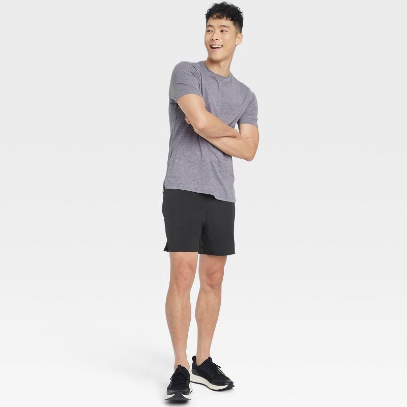 slide 3 of 3, Men's 7" Active Light Lined Run Shorts - All In Motion™ Black XL: Recycled Polyester, Spandex, Moisture Wicking, Quick Drying, 1 ct