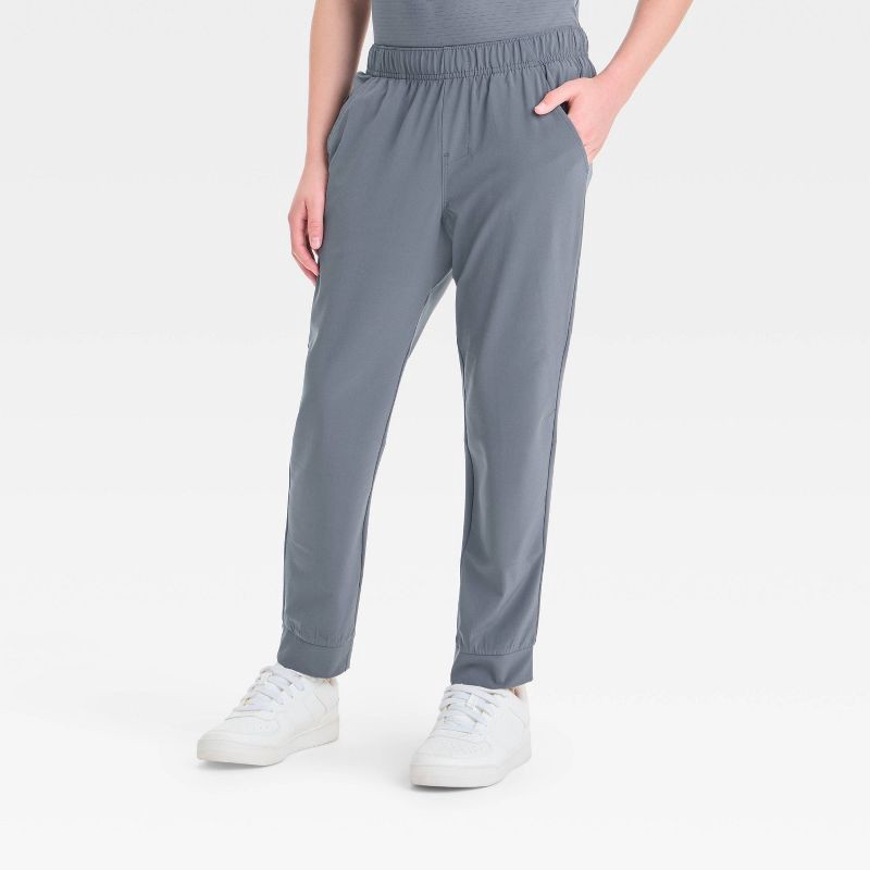 slide 1 of 3, Boys' Active Light Jogger Pants - All In Motion™ Dark Gray XS: Recycled Polyester, Spandex, Moisture Wicking, UPF 50+, 1 ct