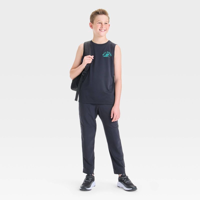 slide 3 of 3, Boys' Active Light Jogger Pants - All In Motion™ Black XL: Moisture Wicking, Quick Dry, UPF 50+, 1 ct