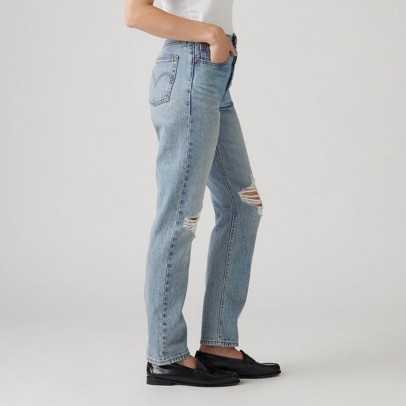 slide 2 of 3, Levi's® Women's High-Rise 501® Jeans - Plan to Stay 28: Straight Fit, Denim, Fly Button Closure, 1 ct