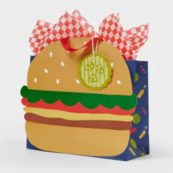 Small Hamburger Shaped Birthday Gift Bag with Tag Colorful - Spritz™