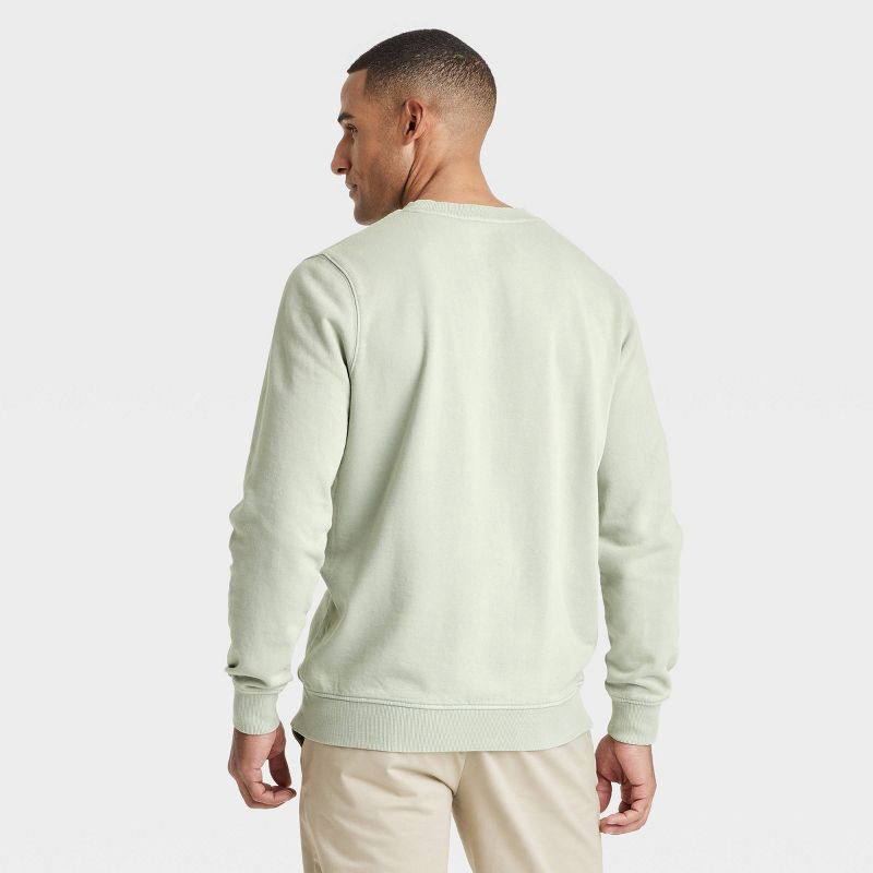 slide 2 of 3, Men's French Terry Crewneck Pullover Sweatshirt - Goodfellow & Co™ Frosted Sage S, 1 ct