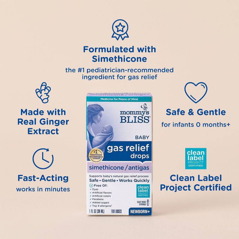 slide 2 of 8, Mommy's Bliss Simethicone Gas Relief Drops - 1 fl oz, 1 fl oz