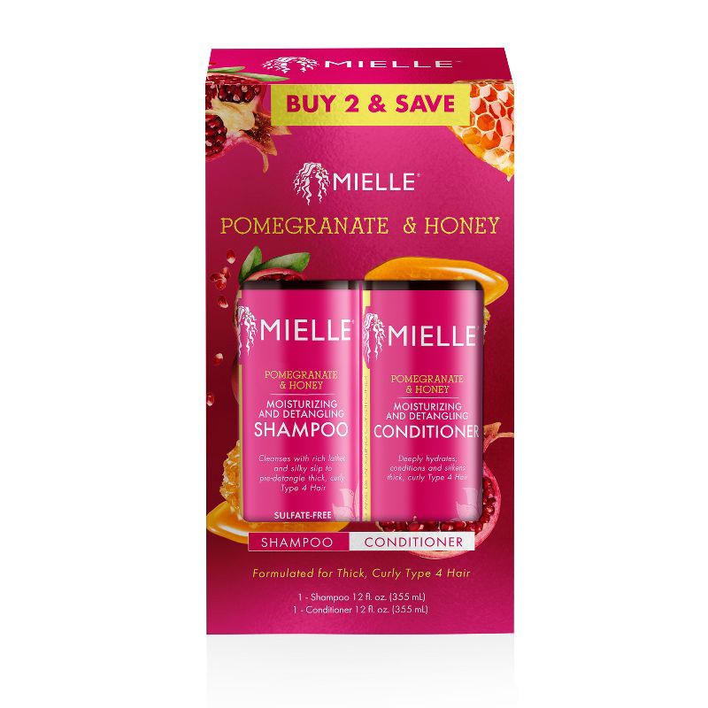 slide 7 of 9, Mielle Organics Pomegranate and Honey Shampoo and Conditioner Set - 24 fl oz, 24 fl oz