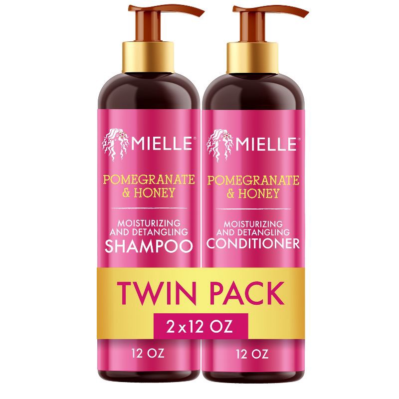 slide 1 of 9, Mielle Organics Pomegranate and Honey Shampoo and Conditioner Set - 24 fl oz, 2.18 lb, 2 ct