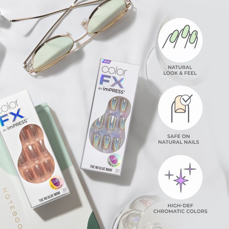 slide 7 of 10, imPRESS Press-On Manicure colorFX by imPRESS - No Glue Press-On Nails - Hidden Gem - 30ct, 30 ct