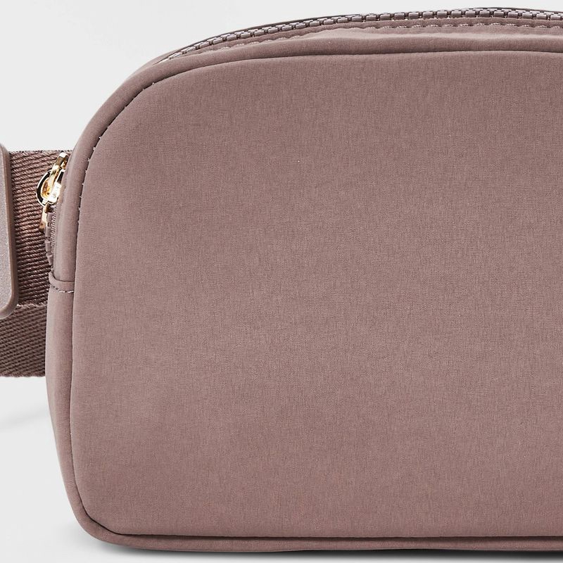 slide 5 of 5, Essential Belt Crossbody Bag - Universal Thread™ Tan: Adjustable Strap, Recycled Nylon, Lightweight, Solid Pattern, 1 ct