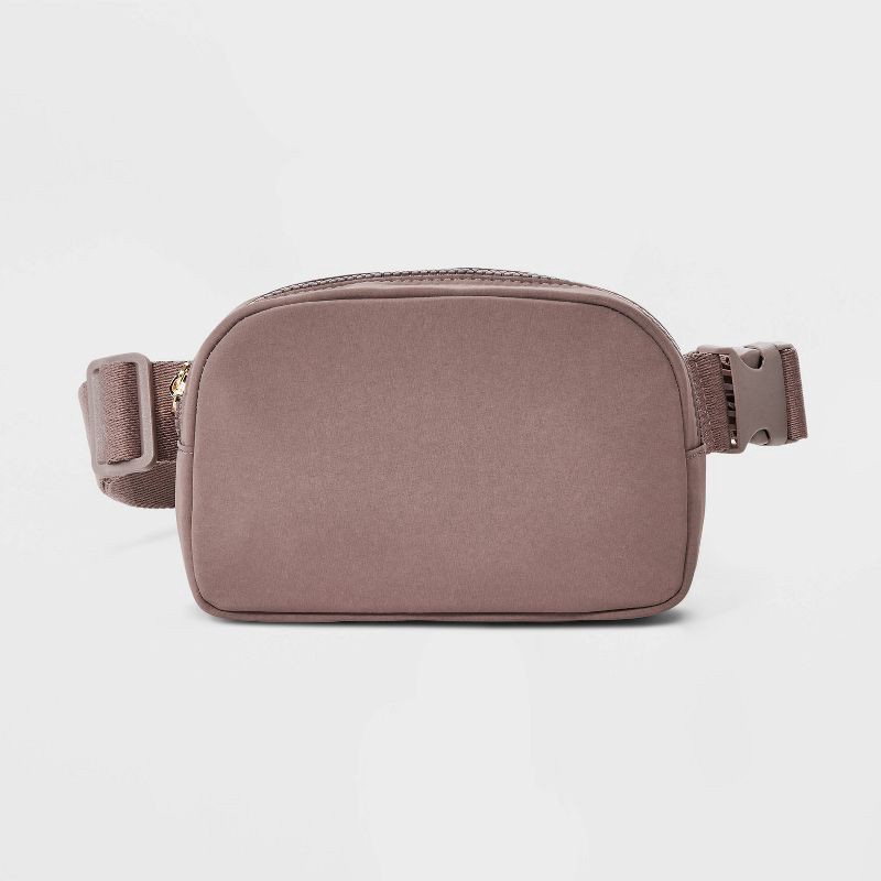 slide 1 of 5, Essential Belt Crossbody Bag - Universal Thread™ Tan: Adjustable Strap, Recycled Nylon, Lightweight, Solid Pattern, 1 ct