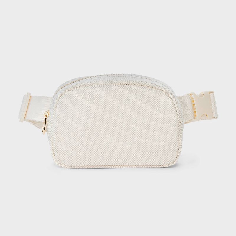 slide 1 of 5, Essential Belt Crossbody Bag - Universal Thread™ Taupe: Adjustable Strap, 100% Recycled Cotton, Lightweight, 46.85" Max Strap Length, 1 ct