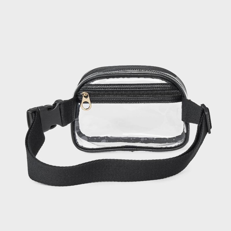 slide 3 of 5, Essential Belt Crossbody Bag - Universal Thread™ Clear/Black: TPU Shell, Adjustable Strap, Crossbody Style, Solid Pattern, 1 ct