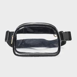 Essential Belt Crossbody Bag - Universal Thread™ Clear/Black: TPU Shell, Adjustable Strap, Crossbody Style, Solid Pattern